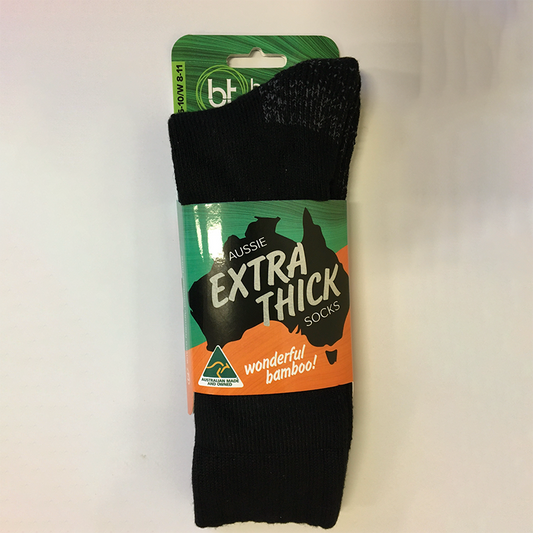 Bamboo Textiles - Australian Made Extra Thick Bamboo Socks - Black