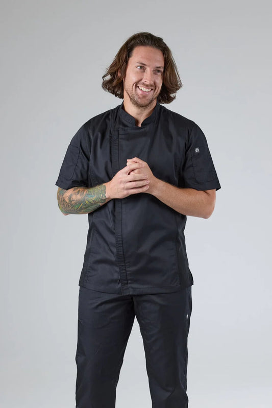 Chef Works - Springfield Chef Jacket- Black - BCSZ009
