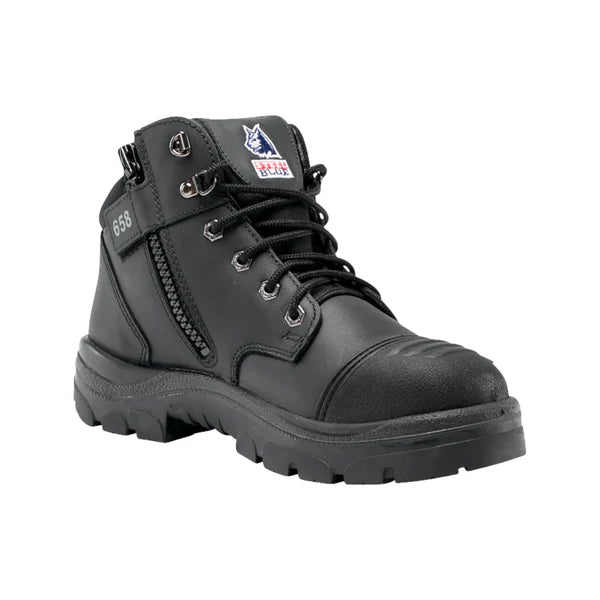 Steel Blue - PARKES ZIP - 95mm zip sided hiker boot with TPU sole and scuff cap_Black - 312658