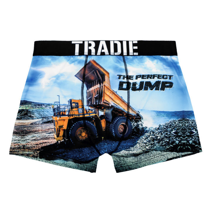 Tradie - Mens Work and Surf Trunk-Perfect Dump design_MJ3238SK