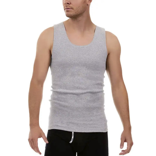 Tradie Mens 1pk Cotton Singlet_Grey Marle - MJ1082HC -Grey Marle