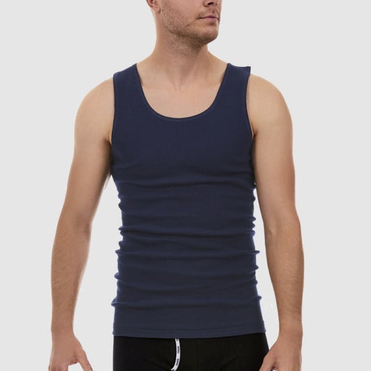 Tradie Mens 1pk Cotton Singlet_Navy - MJ1082HC -Navy