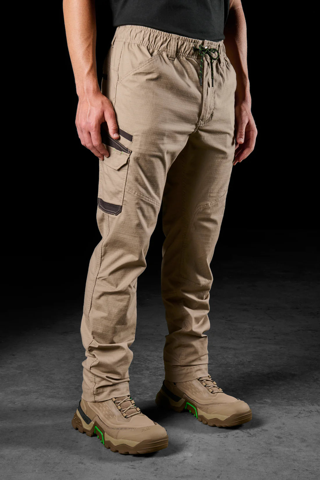 FXD - WP-12 - Elastic Waist Stretch Ripstop Work Pant_Khaki