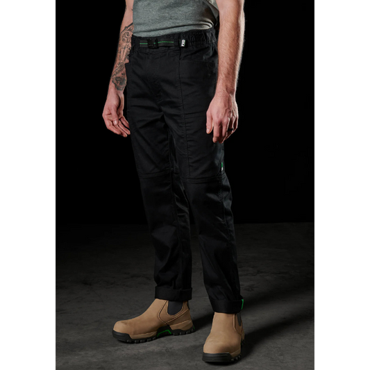 FXD - WP-6 - Elastic Waist Stretch Work Pant with integrated belt_Black