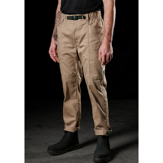 FXD - WP-6 - Elastic Waist Stretch Work Pant with integrated belt_Khaki