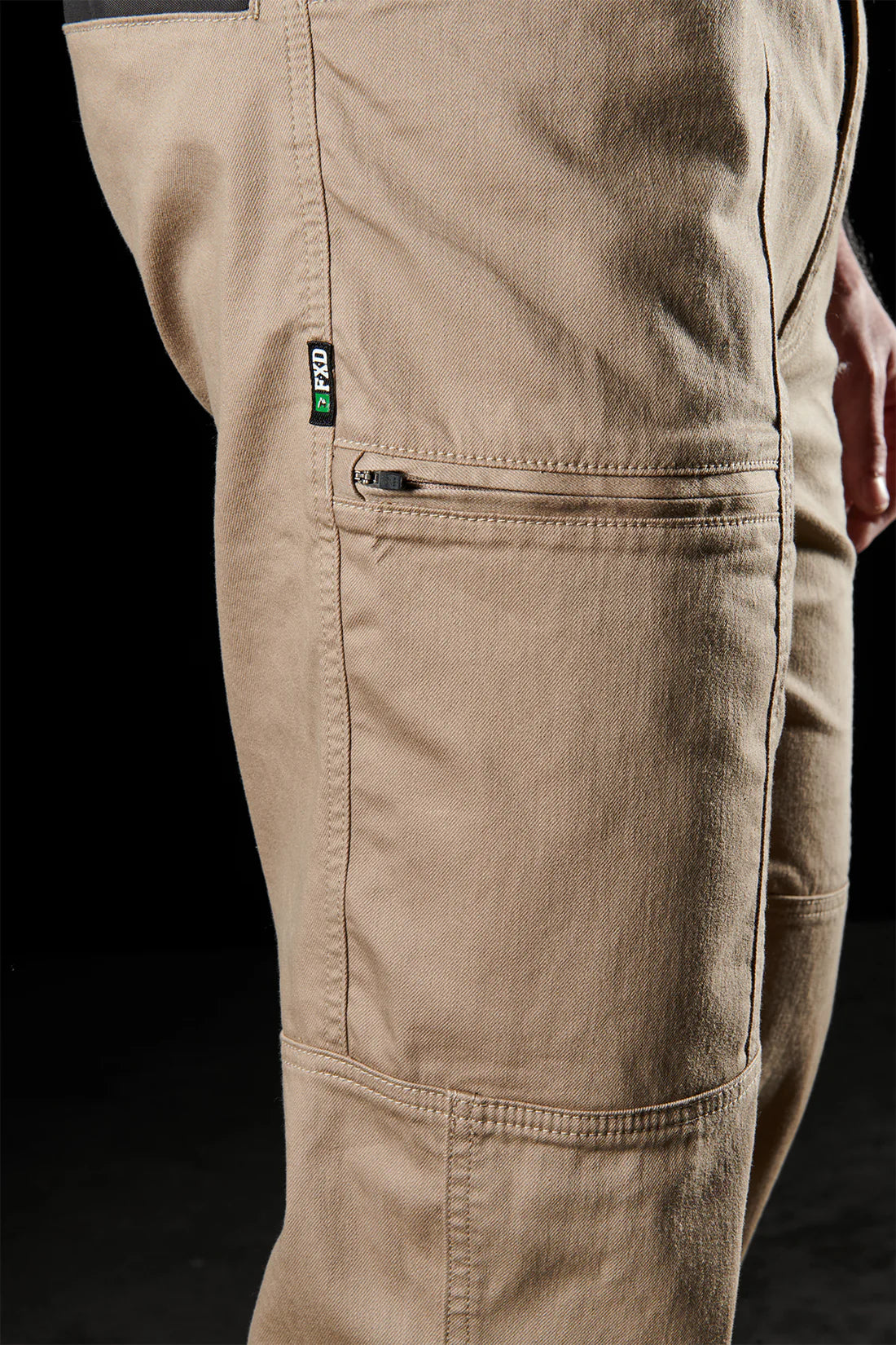 FXD - WP-6 - Elastic Waist Stretch Work Pant with integrated belt_Khaki