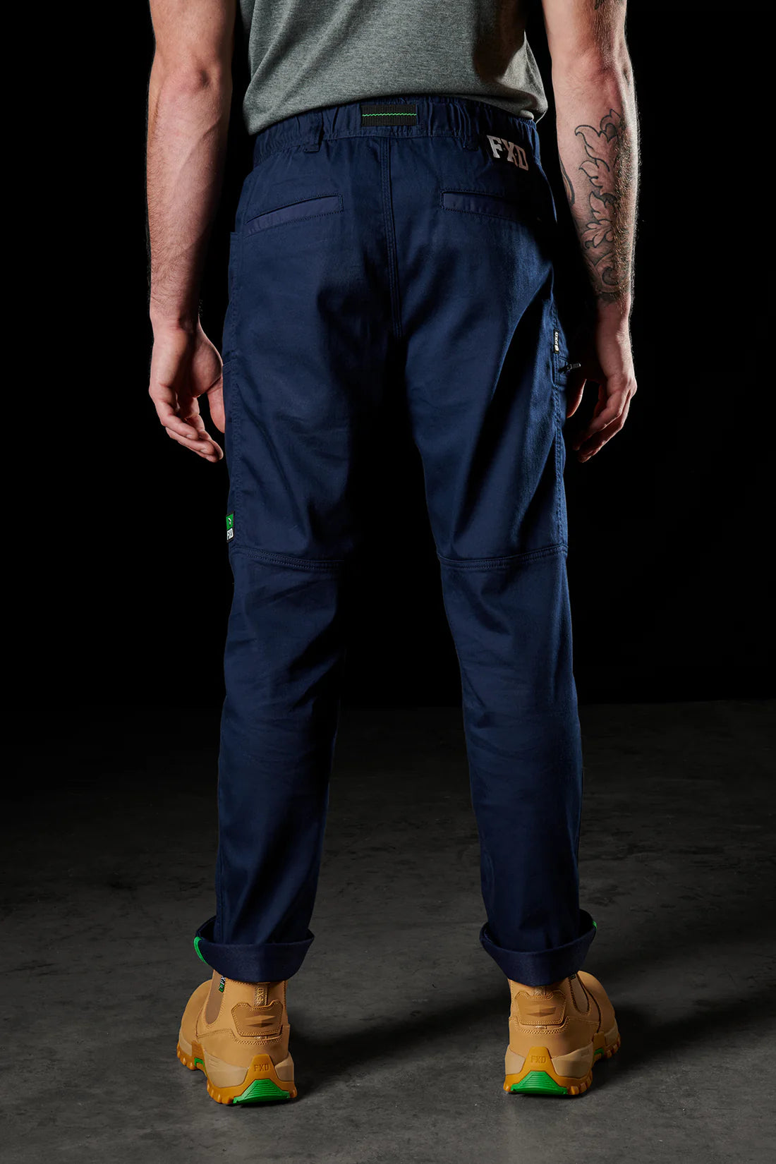 FXD - WP-6 - Elastic Waist Stretch Work Pant with integrated belt_Navy