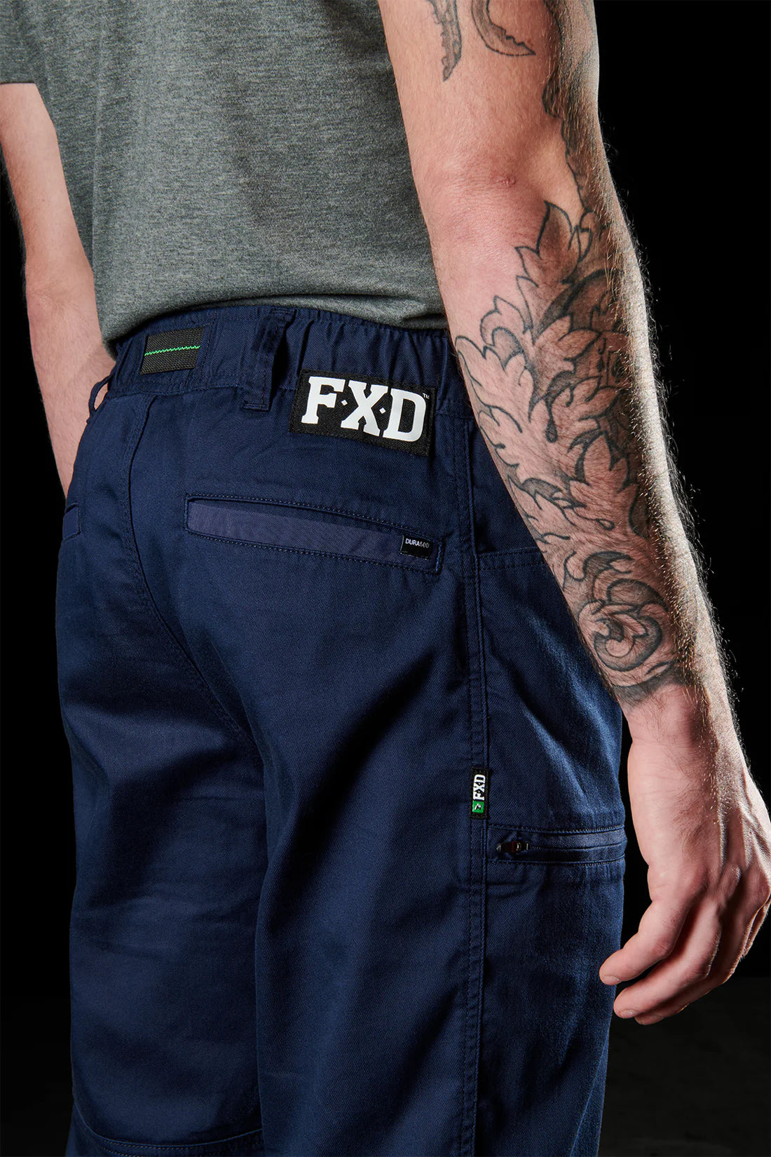 FXD - WP-6 - Elastic Waist Stretch Work Pant with integrated belt_Navy