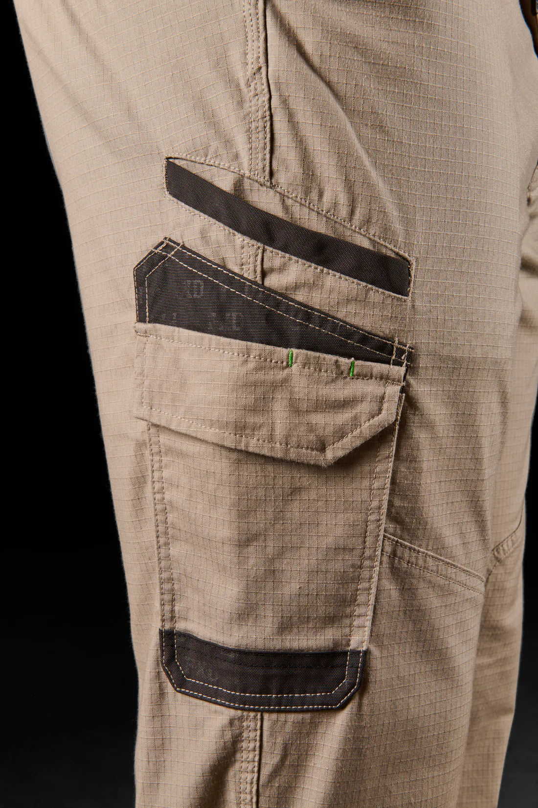 FXD - WP-12C - Cuffed Elastic Waist Stretch Ripstop Work Pant_Khaki