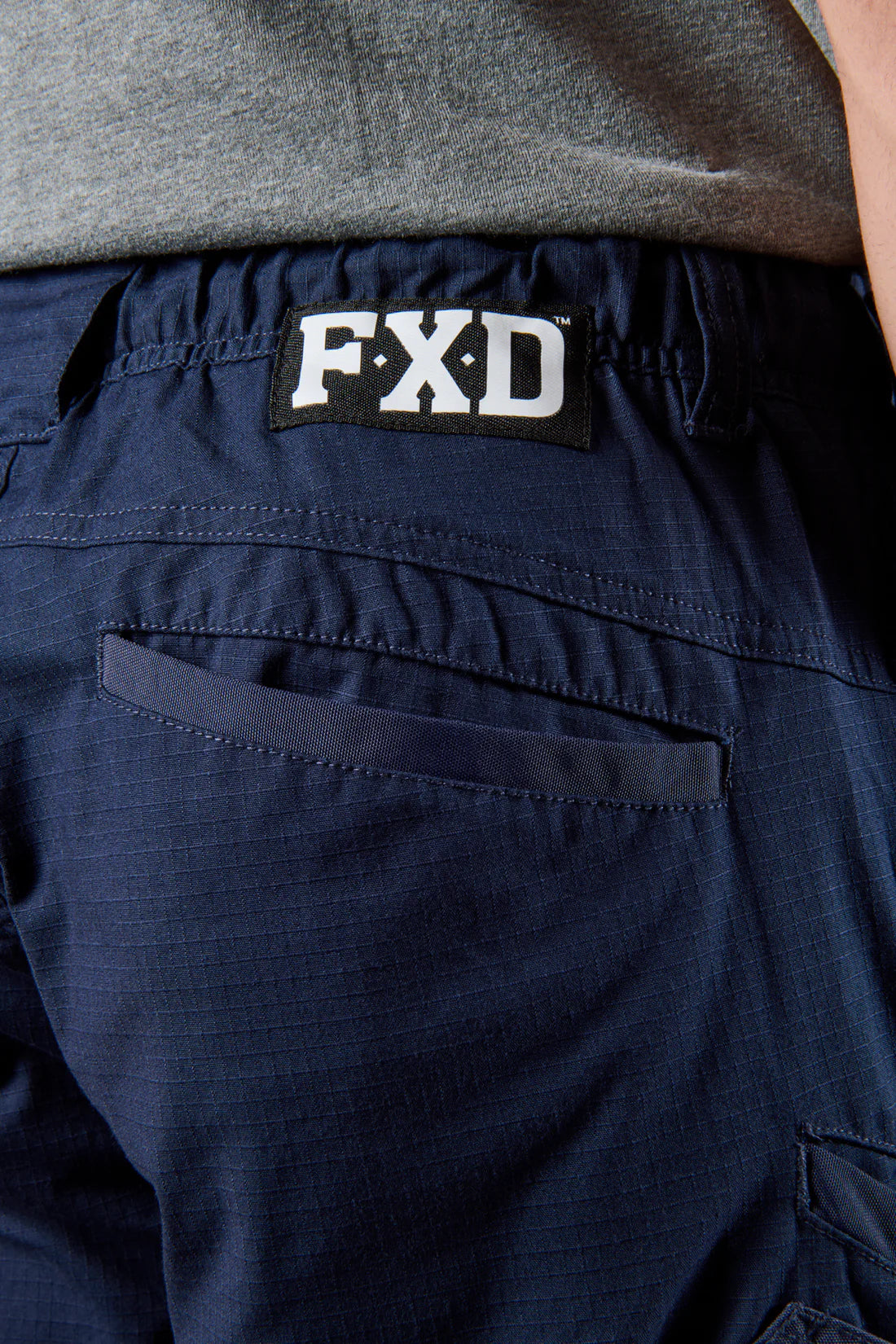 FXD - WP-12C - Cuffed Elastic Waist Stretch Ripstop Work Pant_Navy
