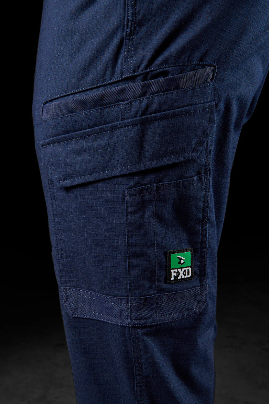FXD - WP-12C - Cuffed Elastic Waist Stretch Ripstop Work Pant_Navy