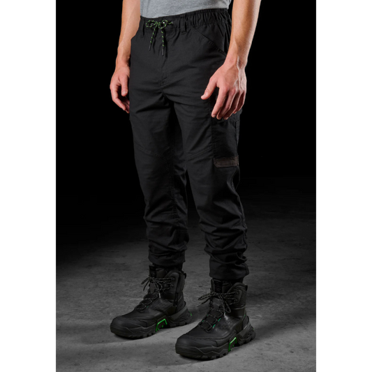 FXD - WP-12C - Cuffed Elastic Waist Stretch Ripstop Work Pant_Black