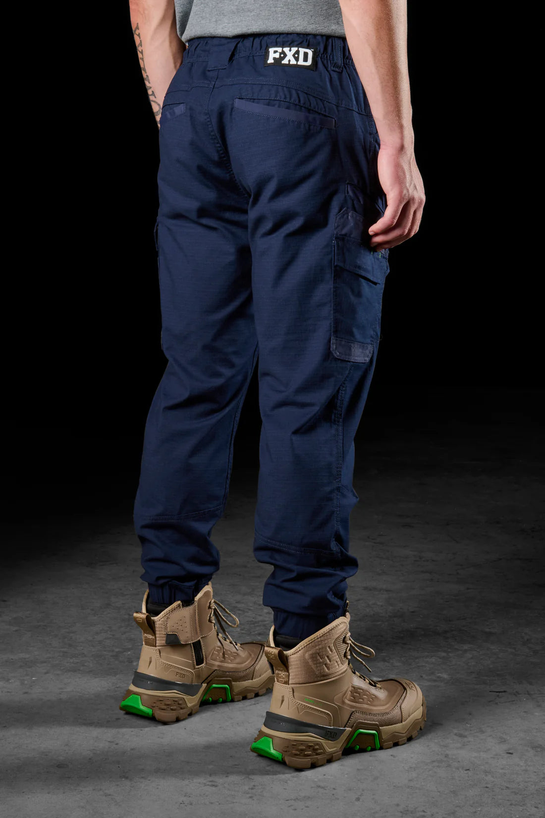 FXD - WP-12C - Cuffed Elastic Waist Stretch Ripstop Work Pant_Navy
