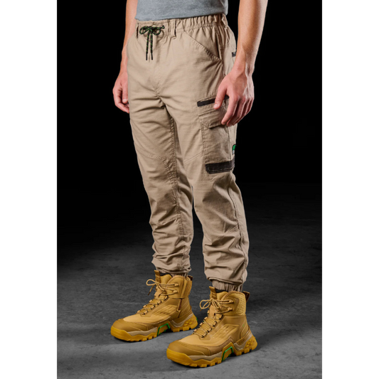 FXD - WP-12C - Cuffed Elastic Waist Stretch Ripstop Work Pant_Khaki