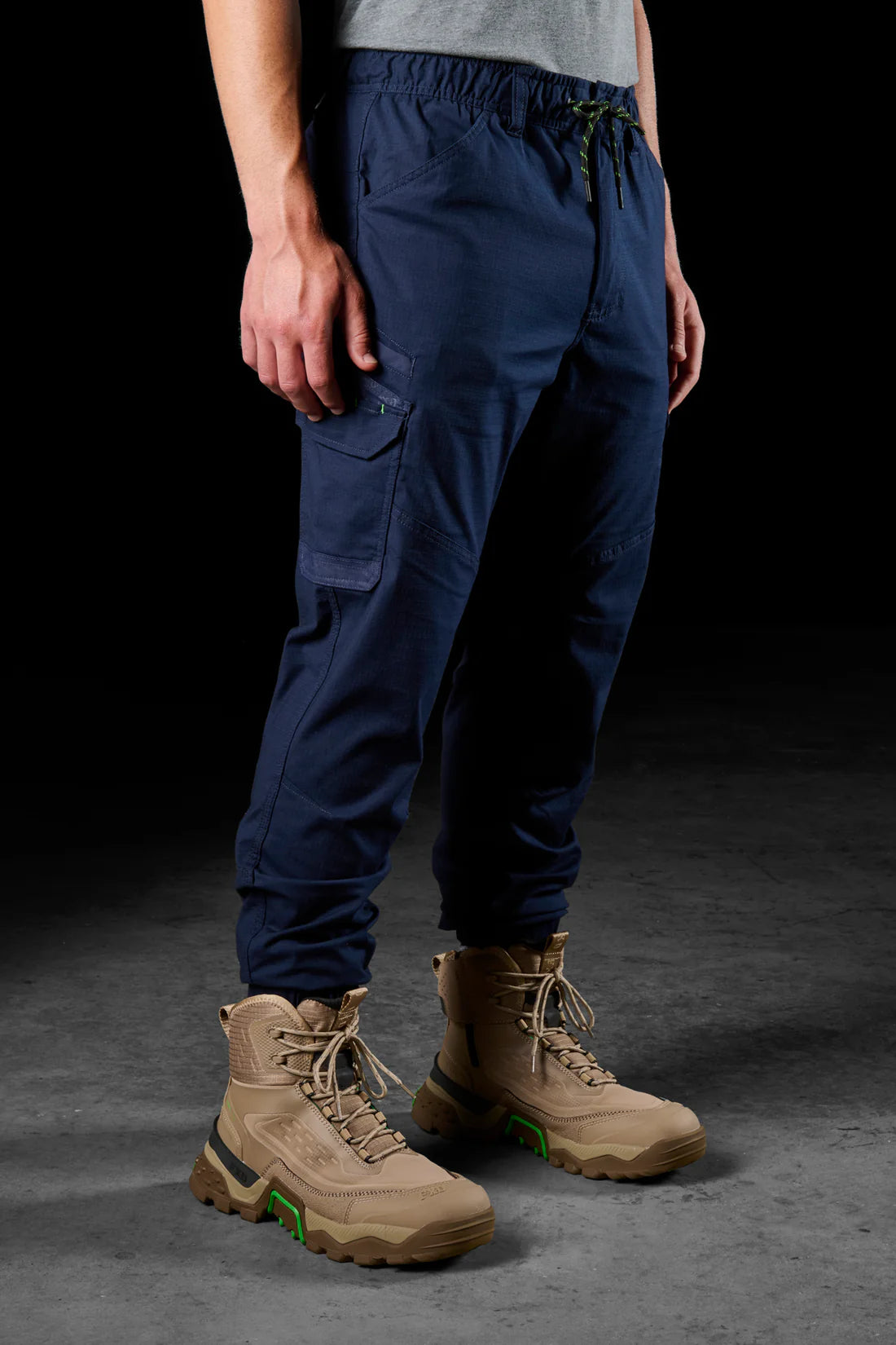 FXD - WP-12C - Cuffed Elastic Waist Stretch Ripstop Work Pant_Navy