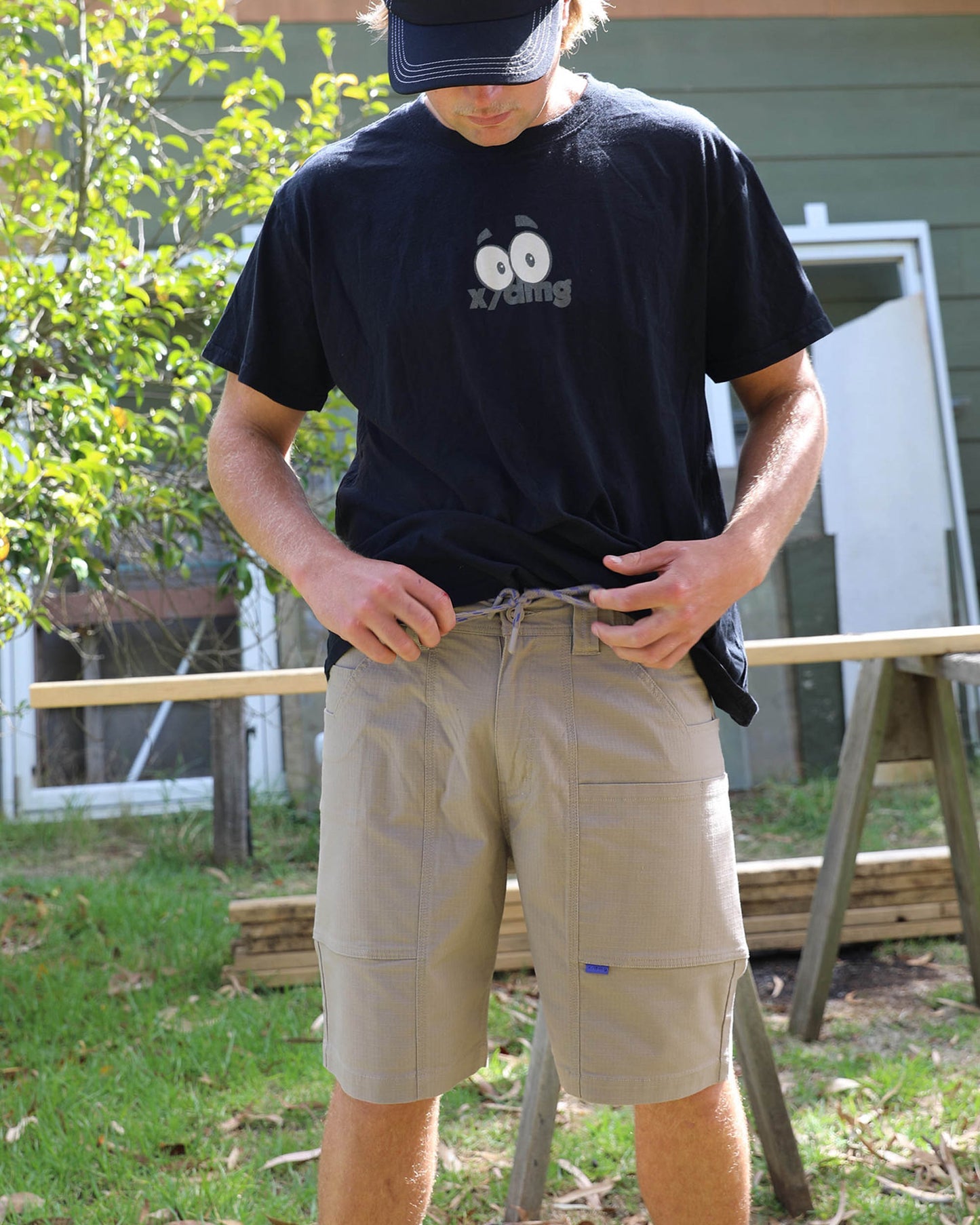 x/dmg - US-4_X-Utility Tech Short Elastic Waist_Khaki