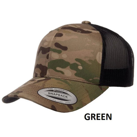 Yupoong Trucker Retro Multicam Cap _Green - 6606MC