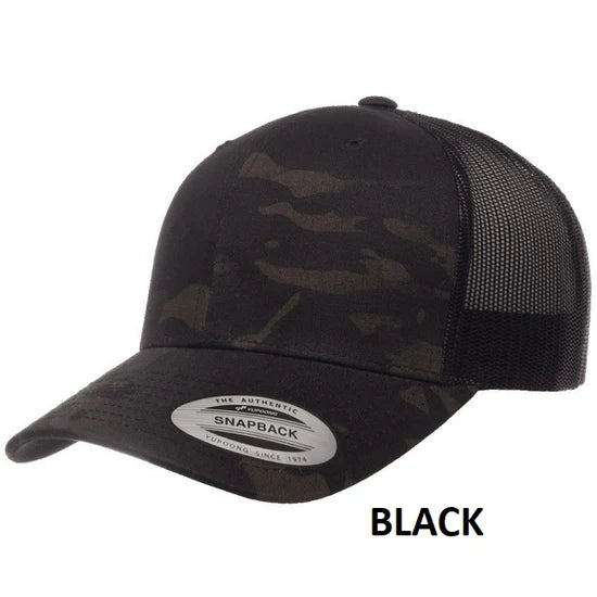 Yupoong Trucker Retro Multicam Cap _Black - 6606MC