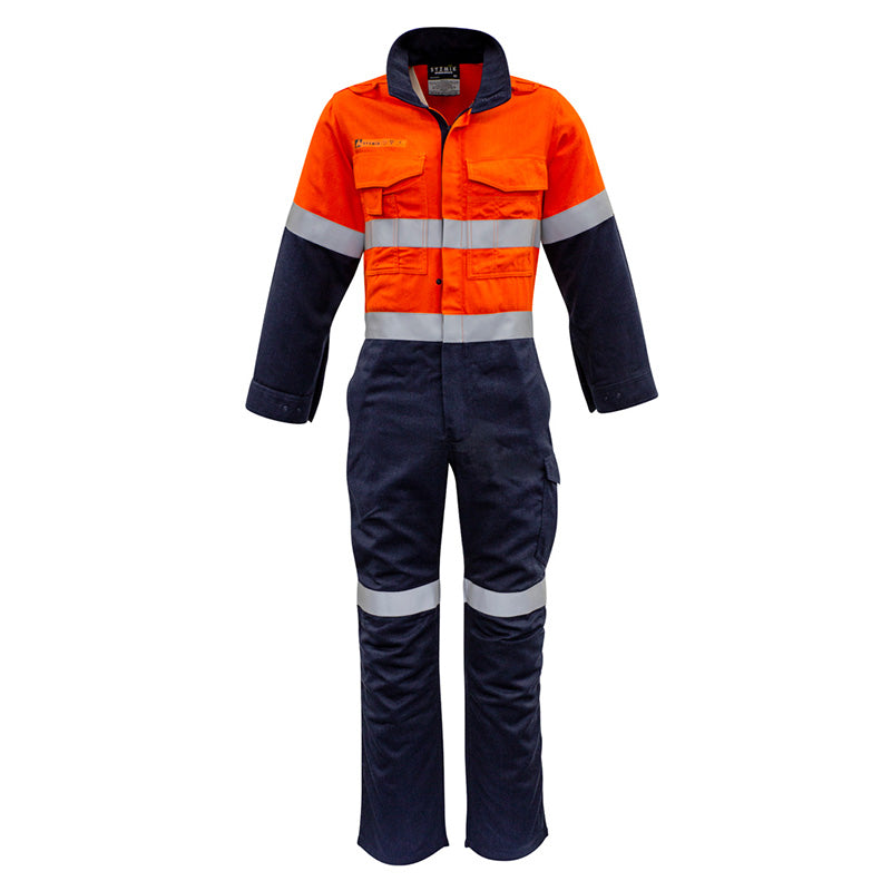 Syzmik - Flame Resistant Overall-MODA Tech HRC/PPE2 Hi Vis Taped -Orange/Navy_Orange/Navy - ZC525