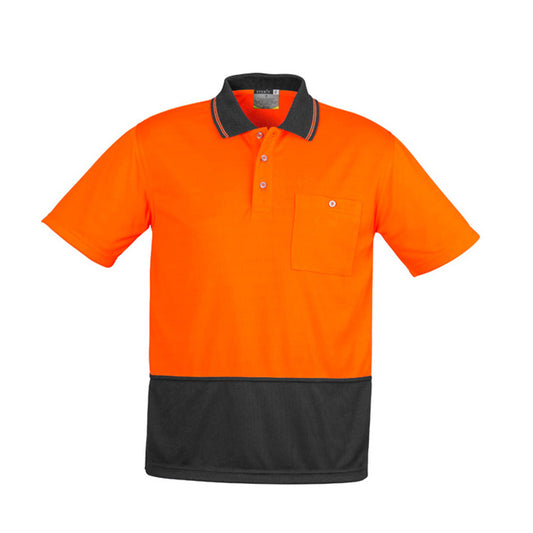Syzmik - Basic Hi Vis Polo 100% Poly S/S_Orange/Navy - ZH231