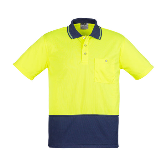 Syzmik - Basic Hi Vis Polo 100% Poly S/S_Yellow/Navy - ZH231