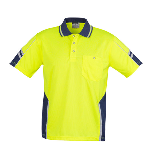 Syzmik - Hi Vis Squad Polo - 100% Poly S/S_Yellow/Navy - ZH237