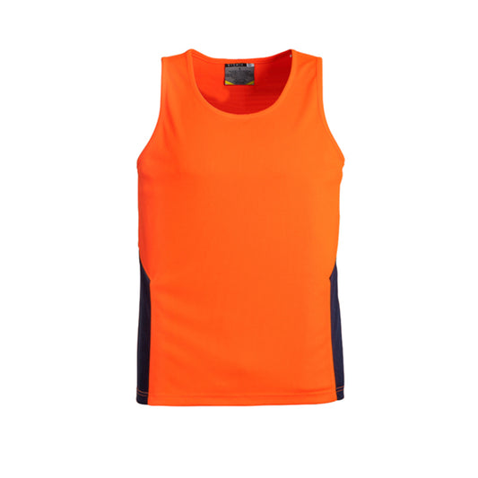 Syzmik - Hi Vis Squad Singlet - 100% Poly_Orange/Navy - ZH239