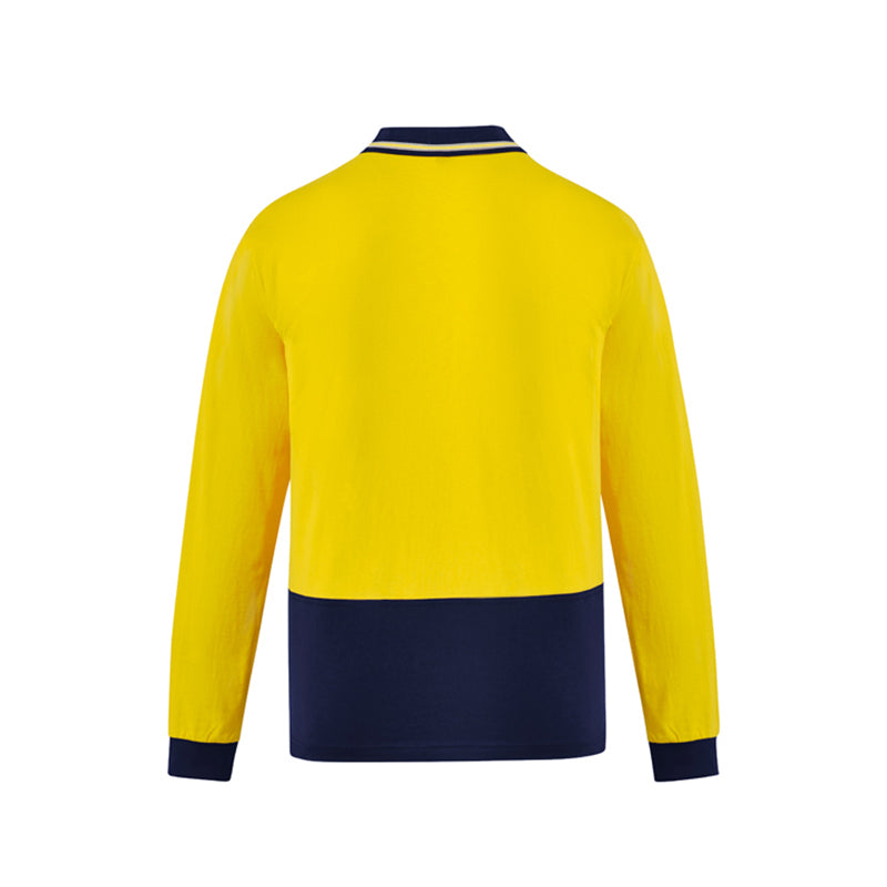 Syzmik - Basic Hi Vis Polo 100% Cotton L/S_Yellow/Navy - ZH430