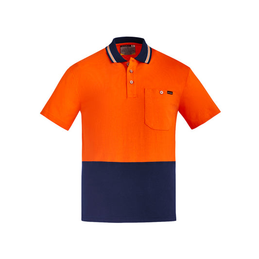 Syzmik - Basic Hi Vis Polo 100% Cotton S/S_Orange/Navy - ZH435
