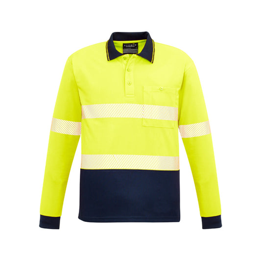 Syzmik - Hi Vis Polo w Segmented Tape L/S_Yellow/Navy - ZH530