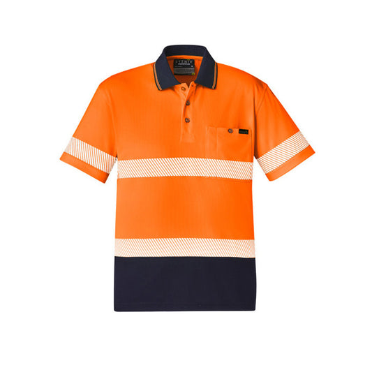 Syzmik - Hi Vis Polo w Segmented Tape S/S_Orange/Navy - ZH535