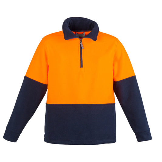 Syzmik - D/O Fleece Jumper -Orange/Navy -_Orange/Navy - ZT460