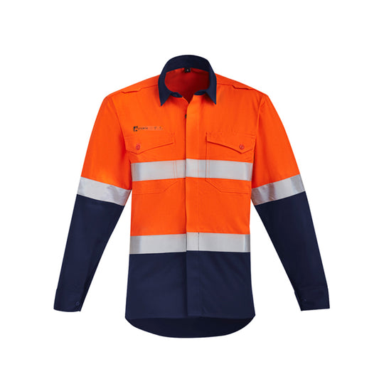 Syzmik - HRC 2 Open Front Shirt -Orange/Navy -_Orange/Navy - ZW140