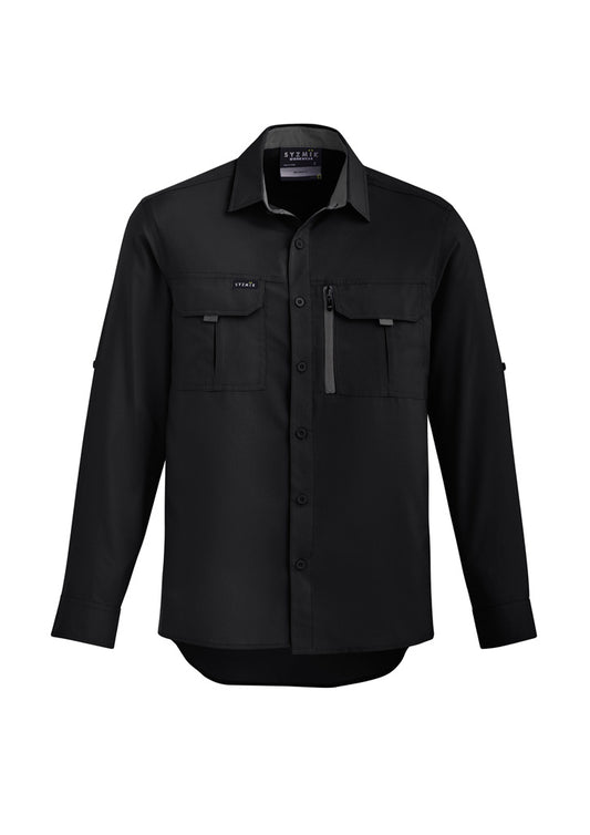 Syzmik - Mens Outdoor Shirt L/S -BLACK -_Black - ZW460