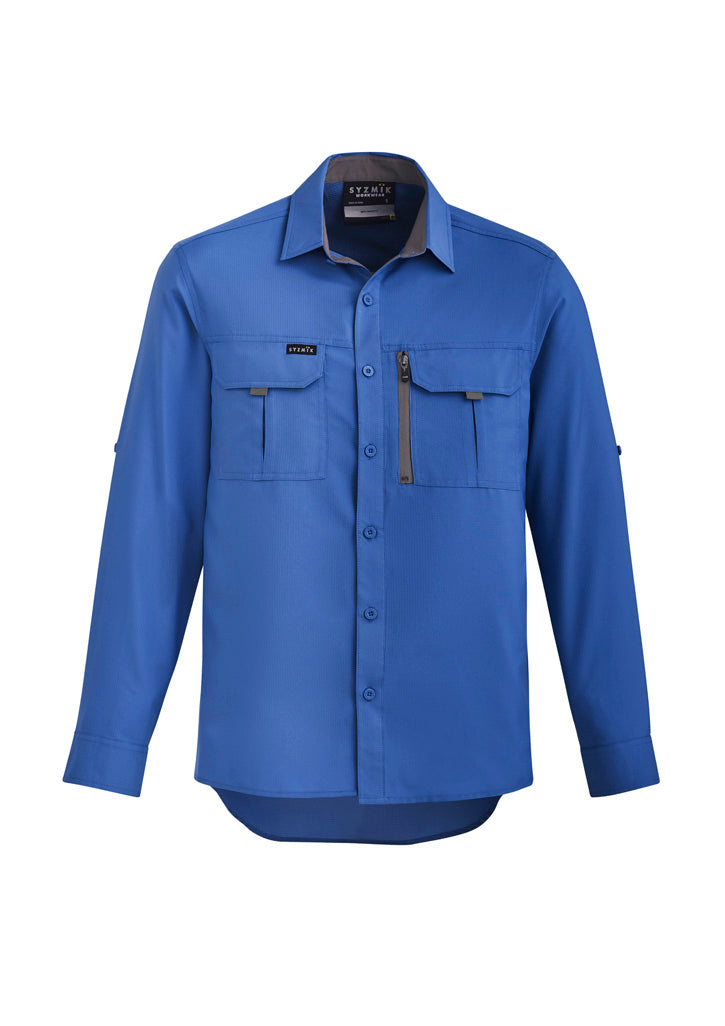 Syzmik - Mens Outdoor Shirt L/S -BLUE -_Blue - ZW460