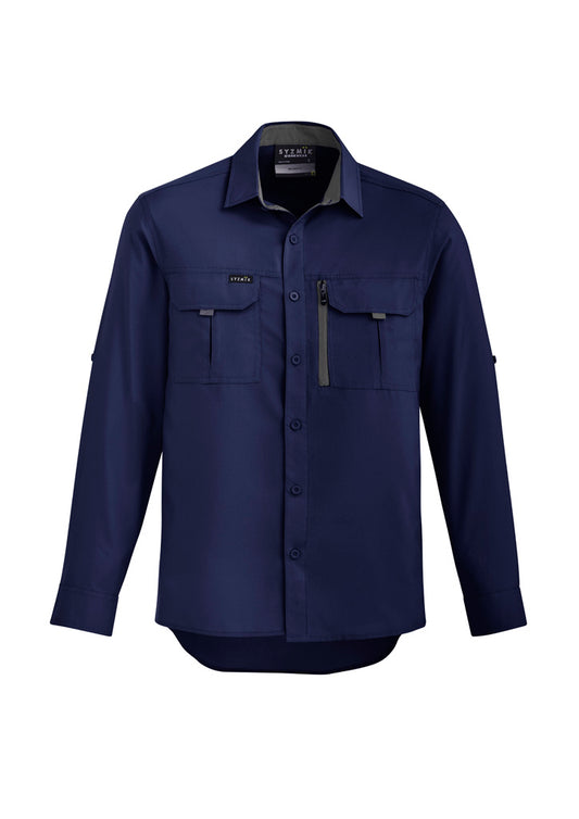 Syzmik - Mens Outdoor Shirt L/S -NAVY -_Navy - ZW460