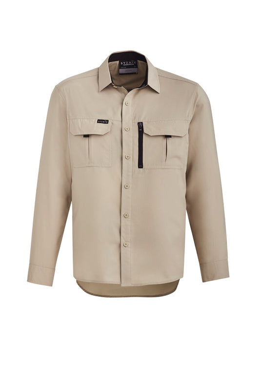 Syzmik - Mens Outdoor Shirt L/S -SAND -_Sand - ZW460