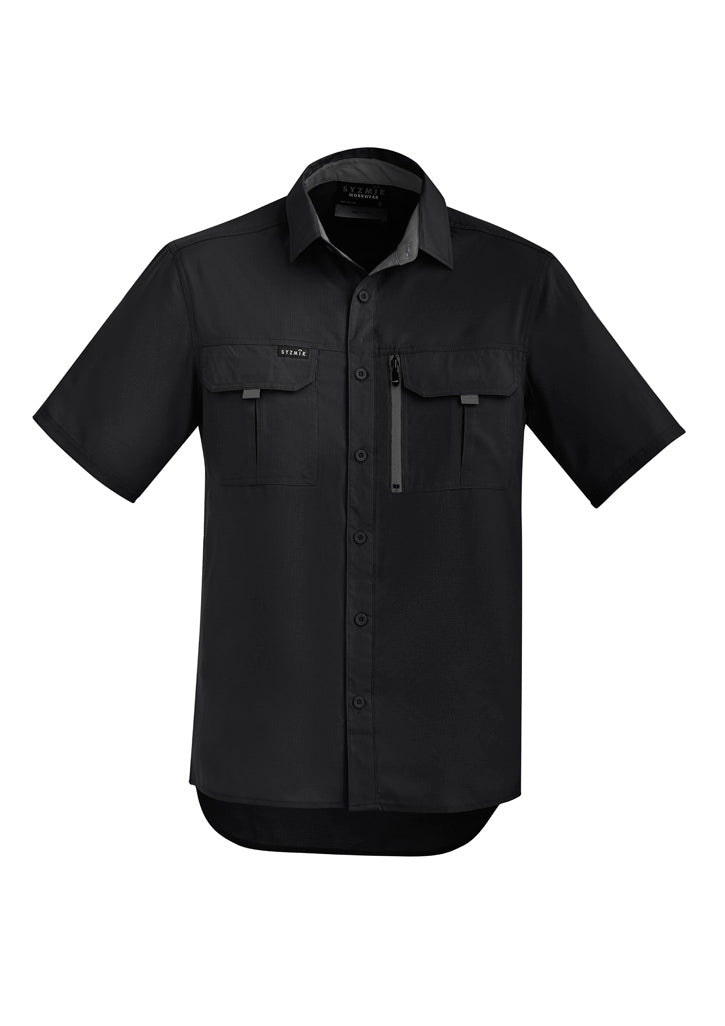 Syzmik - Mens Outdoor Shirt S/S -BLACK -_Black - ZW465
