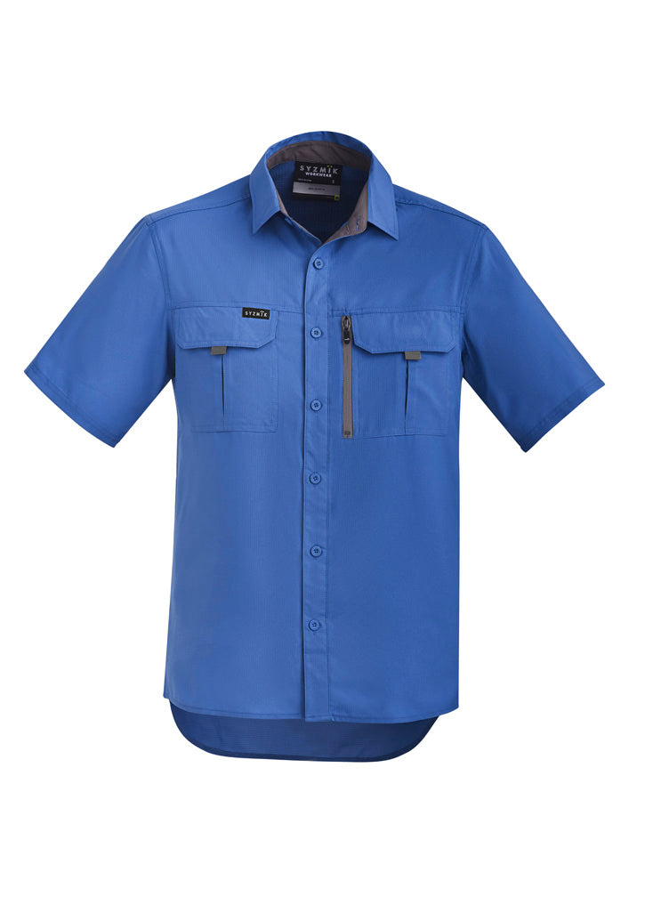 Syzmik - Mens Outdoor Shirt S/S -BLUE -_Blue - ZW465