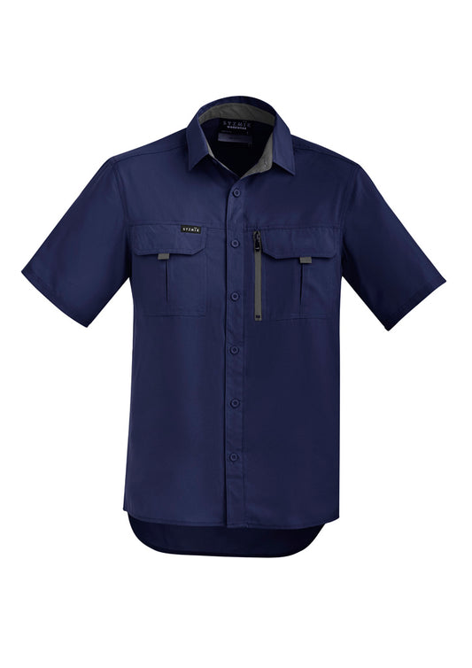 Syzmik - Mens Outdoor Shirt S/S -NAVY -_Navy - ZW465