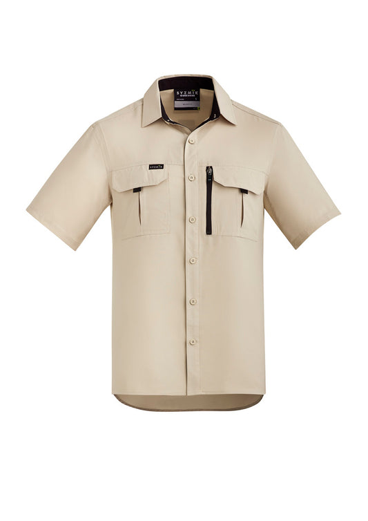 Syzmik - Mens Outdoor Shirt S/S -SAND -_Sand - ZW465