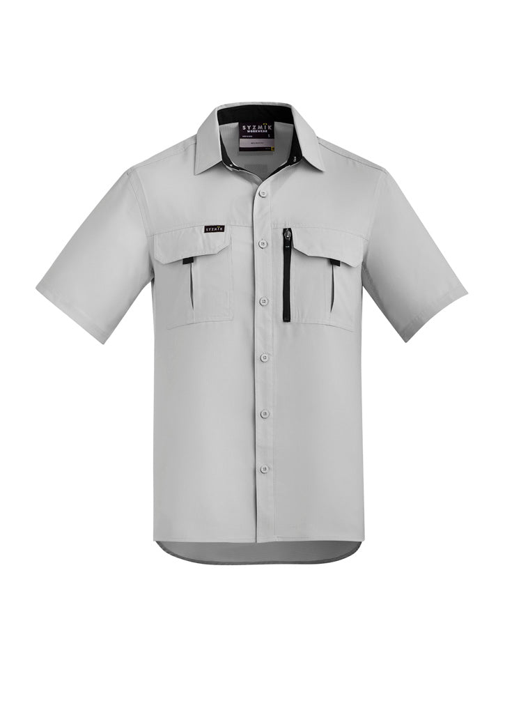 Syzmik - Mens Outdoor Shirt S/S -STONE -_Stone - ZW465