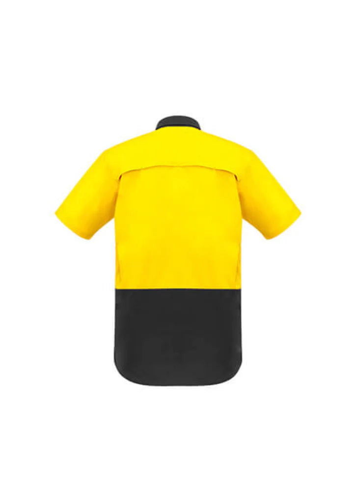 Syzmik - S/S Rugged Shirt -Yellow/Navy -_Yellow/Navy - ZW815